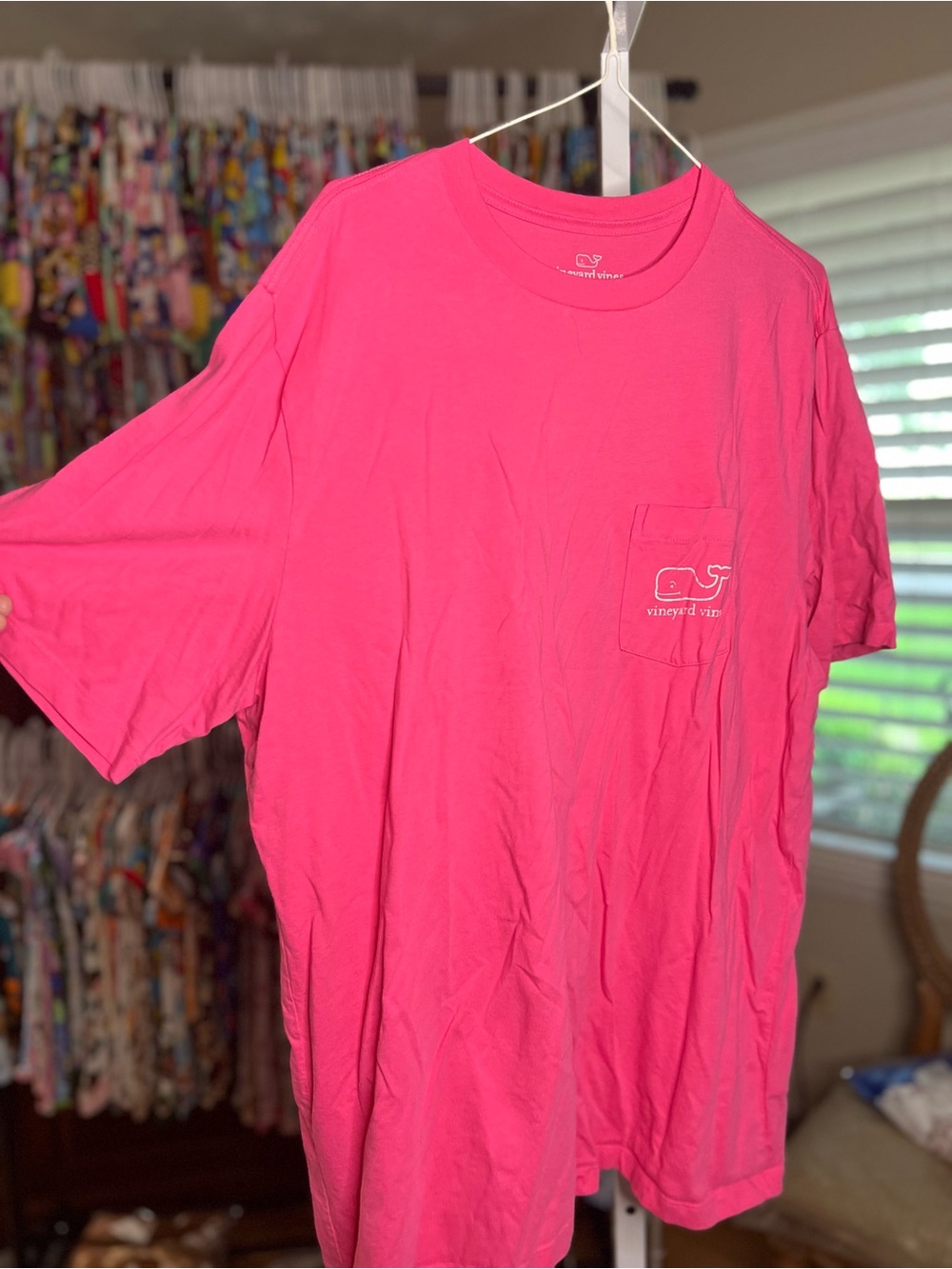 Vineyard Vines Bright Pink Short-Sleeve Pocket Tee